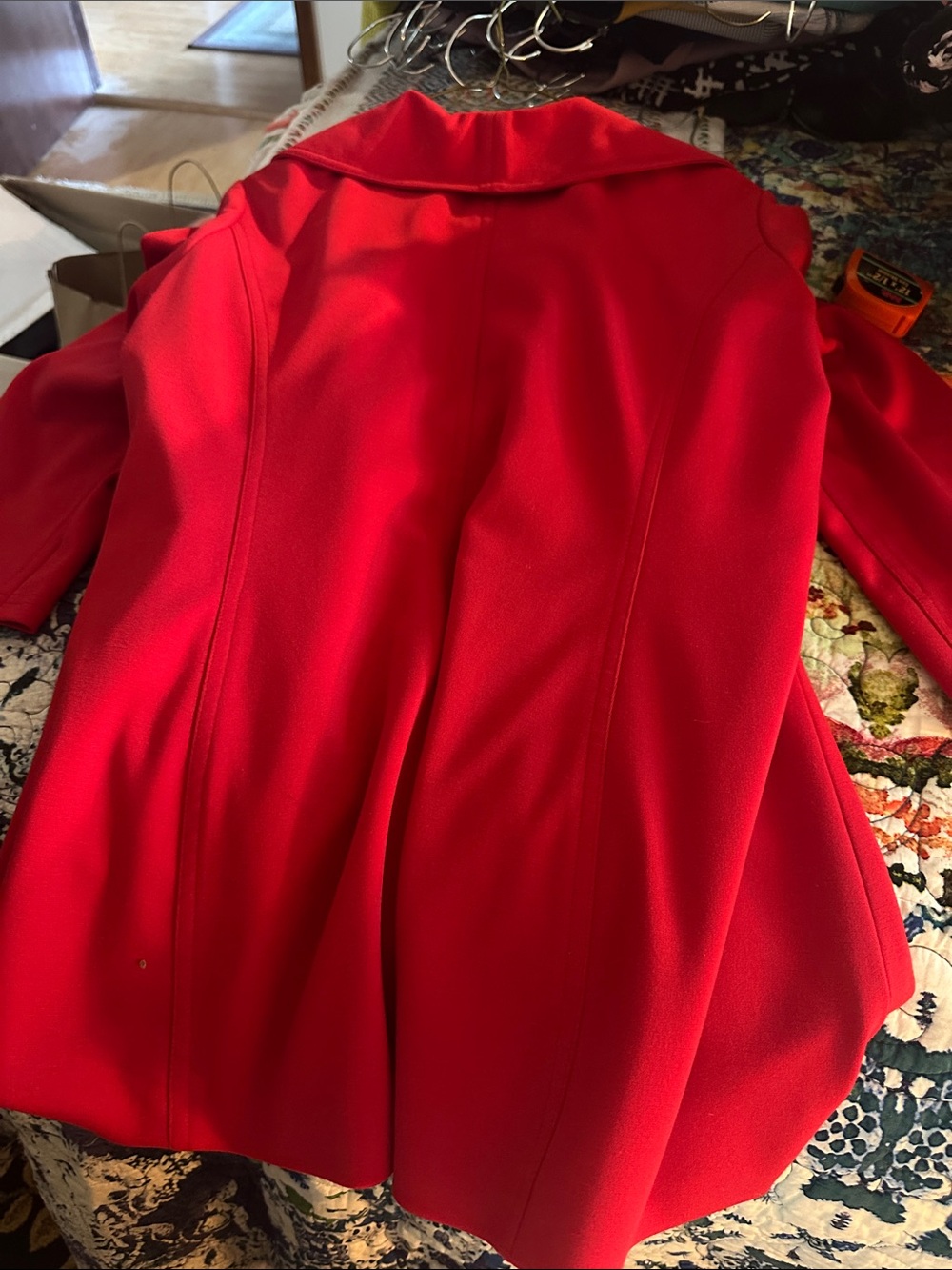 Calvin Klein Bright Red Ruffle-Front jacket - Picture 4 of 4